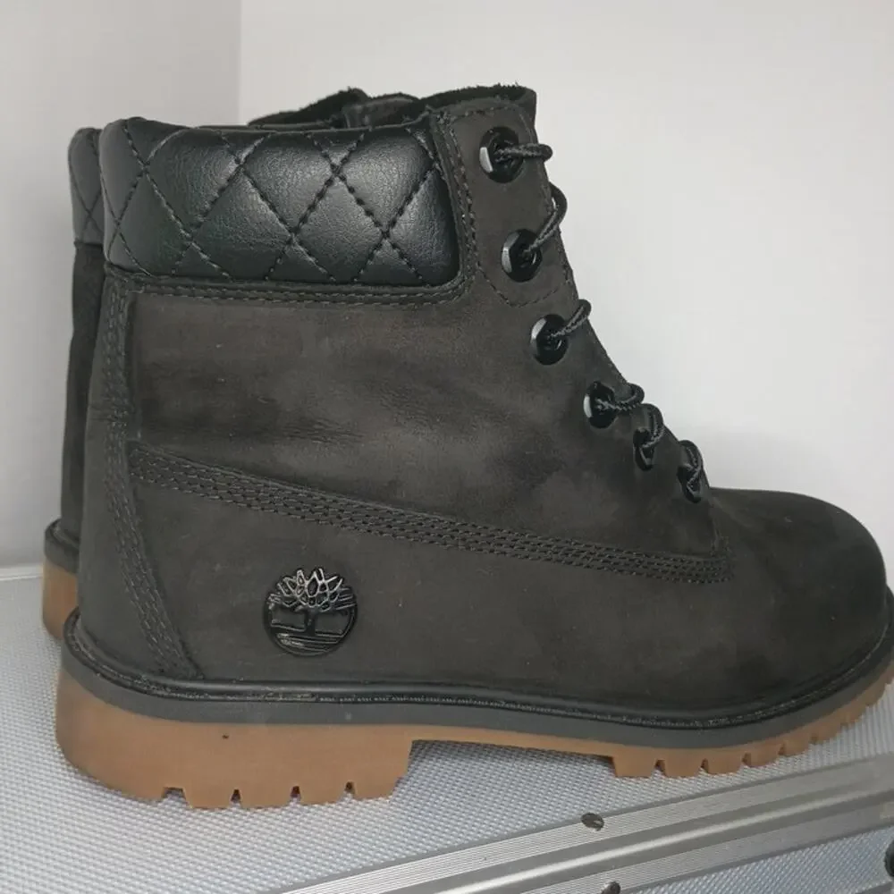 Timberland Mens Size 6 US 6.5 UK Black Suede Leather 6-Inch Boots Waterproof